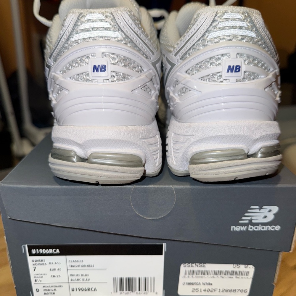 1906 New Balance White and Gray Sneakers - Picture 2 of 9